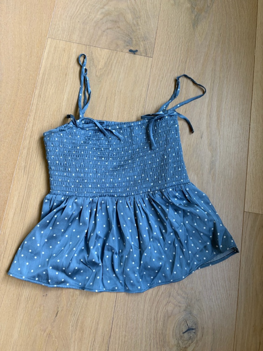 American Eagle Outfitters Slate Blue Smocked Tank